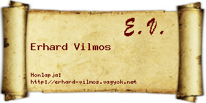 Erhard Vilmos névjegykártya